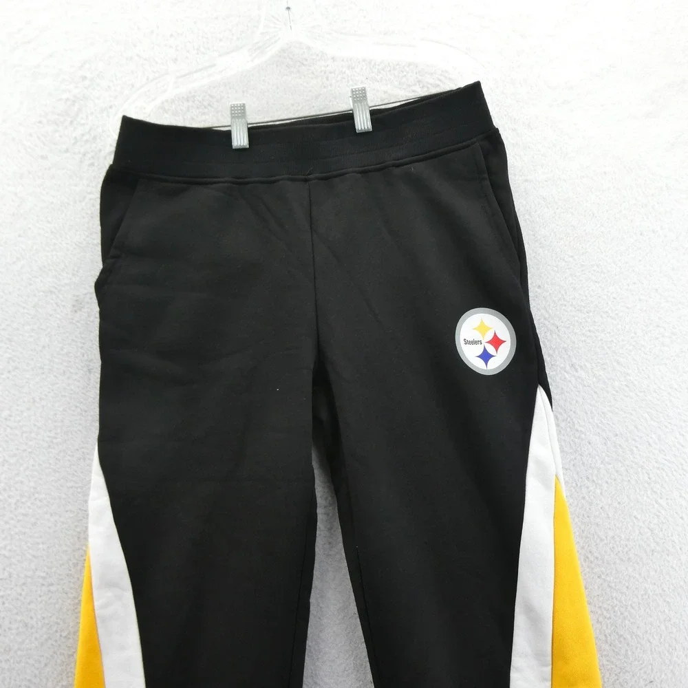 Starter Sweatpants Mens Medium Pittsburgh Steelers Black Gold Colorblock Vintage
